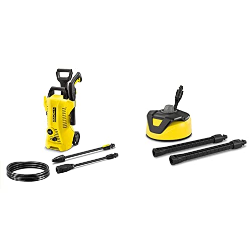 Kärcher Hochdruckreiniger K 2 Power Control: Clevere App-Unterstützung & Flächenreiniger T-Racer T 5 (Spritzwasserschutz, für große Flächen, Zwei Flachstrahldüsen, Handgriff für senkrechtes Arbeiten) von Kärcher