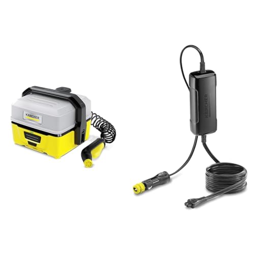 Kärcher Mobile Outdoor Cleaner OC 3 Plus Car (Kfz-Adapter für das Ladegerät, Wassertankvolumen: 4 l, Lithium-Ionen-Akku, abnehmbarer Wassertank, schonender Niederdruck) von Kärcher