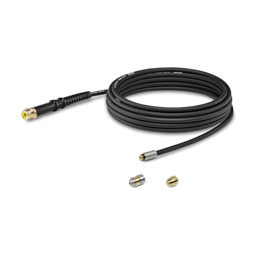 Kärcher Rohrreinigungsset PC 7.5 für Hochdruckreiniger (Länge: 7,5 m), 360°-Reinigungseffekt dank rotierender Düse aus Messing und Edelstahl, flexibler Qualitätsschlauch, schwarz von Kärcher