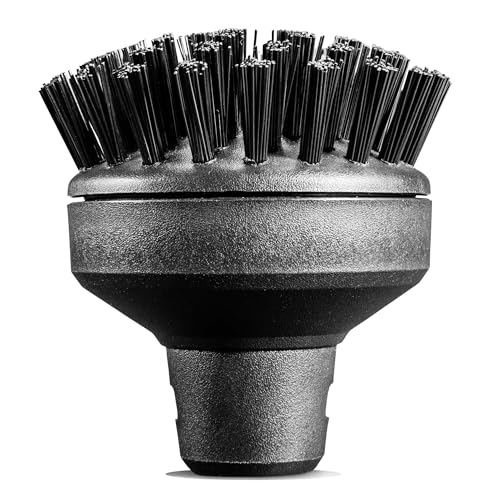 Kärcher Rundbürste Gross für Kärcher Dampfreiniger (große Reinigungsfläche, hochwertiges Borstenmaterial ermöglicht Entfernung hartnäckiger Verschmutzungen), Schwarz von Kärcher