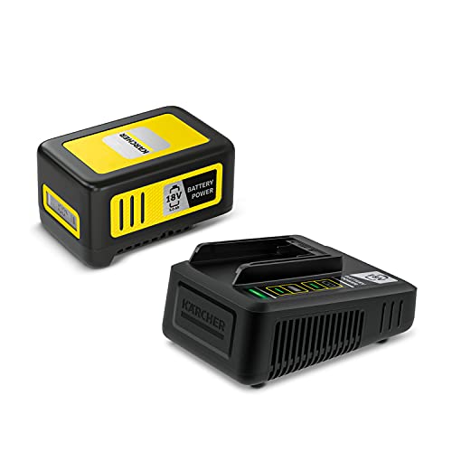 Kärcher 18 V Starter Kit 18/50, 18 V/5 Ah Akku mit Schnellladegerät, Lithium-Ionen-Akku, Ladezeit: in weniger als 2,5 Stunden zu 100% aufgeladen, für alle Geräte der 18 V Battery Power Plattform von Kärcher