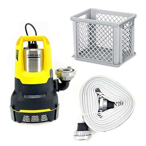 Kärcher Tauchpumpenbox, Tauchpumpe SP 17.000 Flat inkl. C-Kupplung, 20 mtr. Bauschlauch & Kunststoffbox von Kärcher