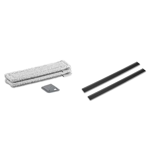 Kärcher WV Mikrofaser-Wischbezug Outdoor (2 Stück, viele abrasive Fasern ideal für Außenfenster & Abziehlippen 280 mm für Akku-Fenstersauger, streifenfreie Reinigung ohne heruntertropfendes Wasser von Kärcher