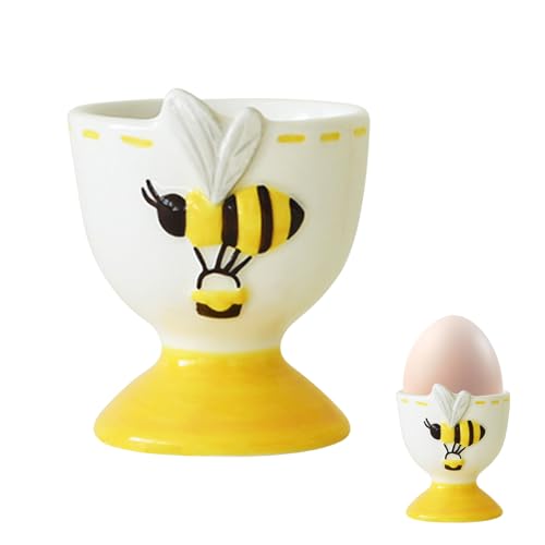 Eierbecher Porzellan, Lustig Keramik Eierbecher, Frühlingsdeko Frühstücks Eierbecher mit Bienen Blütenmuster, Weiß Eierständer Eierhalter Eierschale für Rohes Gekochtes Eier Tischdeko (Bienen-A) Eierbecher Porzellan, Lustig Keramik Eierbecher, Frühlingsdeko Frühstücks Eierbecher mit Bienen Blütenmuster, Weiß Eierständer Eierhalter Eierschale für Rohes Gekochtes Eier Tischdeko (Bienen-A) von Kaezuy
