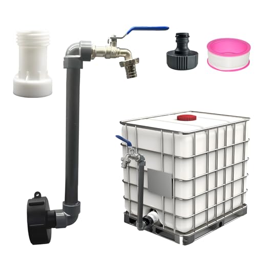 IBC Schwanenhals 3/4" Auslaufhahn, S60x6 Wasserhahn Absperrhahn 3/4 Zoll für 1000L Regenwassertank, IBC Adapter mit Schwanenhals Messing Wasserhahn für Wasserfaß Regenfass IBC-Container IBC Schwanenhals 3/4" Auslaufhahn, S60x6 Wasserhahn Absperrhahn 3/4 Zoll für 1000L Regenwassertank, IBC Adapter mit Schwanenhals Messing Wasserhahn für Wasserfaß Regenfass IBC-Container von Kaezuy