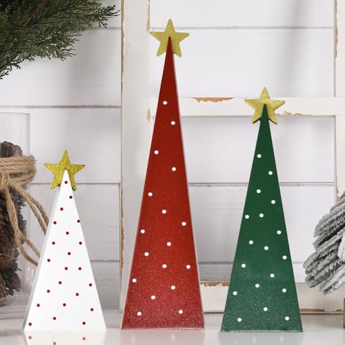 Kaezuy 3-Teiliges Weihnachtsbaum Set Aus Holz Rustikale Tischdekoration Für Wohnzimmer Büro Winterdeko Geschenkidee (A) von Kaezuy
