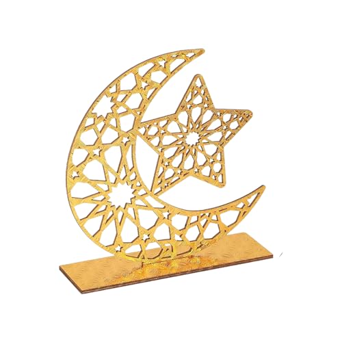 Kaezuy Ramadan Islamische Holz Tischplatte Ornament 20x20.4cm Eid Mubarak Freistehendes Centerpiece Für Muslim Tischdekoration (C) von Kaezuy