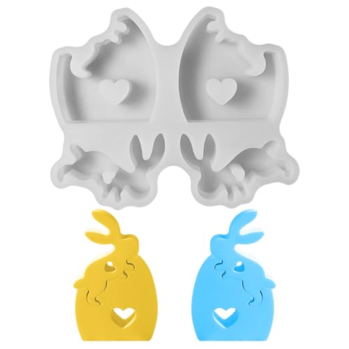 Kaezuy Silikonform Osterhase 3D Gießformen 2er Set Für Gips Kerzen Harz Basteln Ostern Dekoration DIY Handwerk (A) von Kaezuy