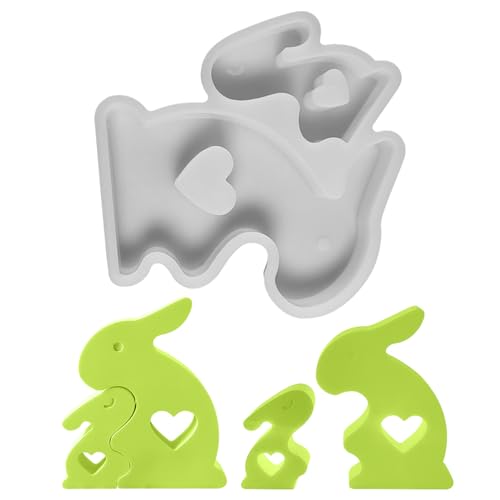 Kaezuy Silikonform Osterhase 3D Gießformen 2er Set Für Gips Kerzen Harz Basteln Ostern Dekoration DIY Handwerk (B) von Kaezuy