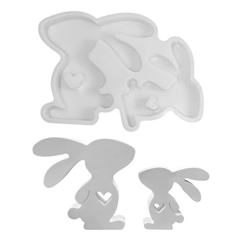 Kaezuy Silikonform Ostern Hase Gießformen Osterhase Für DIY Osterdeko Bastelarbeiten Schokoladenformen 3D Deko Kerzenherstellung von Kaezuy