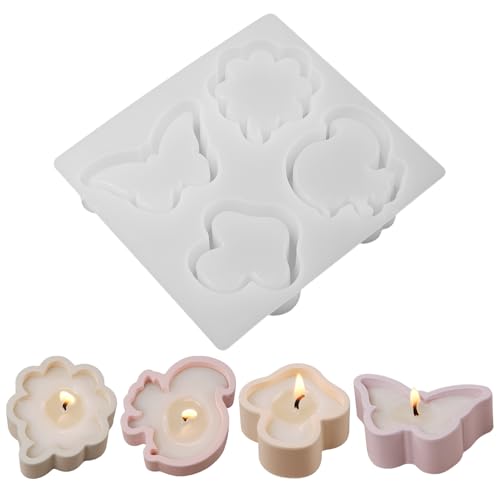 Kaezuy Silikonformen Gießformen Kerze Teelicht Silikonform Blumen Gießformen Silikon Kerzenhalter Für DIY Bastelprojekte Und Heimdekoration (A) von Kaezuy