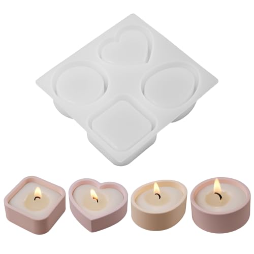 Kaezuy Silikonformen Gießformen Kerze Teelicht Silikonform Blumen Gießformen Silikon Kerzenhalter Für DIY Bastelprojekte Und Heimdekoration (B) von Kaezuy