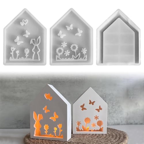 Kaezuy Silikonformen Osternhaus & Osternhase Gussformen Set DIY Osterdekoration Handwerk 3-in-1 Silikonformen Für Gips Kerzen Resin Basteln Kaezuy Silikonformen Osternhaus & Osternhase Gussformen Set DIY Osterdekoration Handwerk 3-in-1 Silikonformen Für Gips Kerzen Resin Basteln von Kaezuy