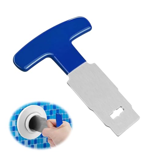 Kaezuy Werkzeuge zum Entfernen von Poolstopfen, Augapfelsitz Entfernungswerkzeug, Metall Poolstopfen Entferner Werkzeug, Tragbares Pool Rücklaufdüsen Festziehen Montagewer (Blau) von Kaezuy