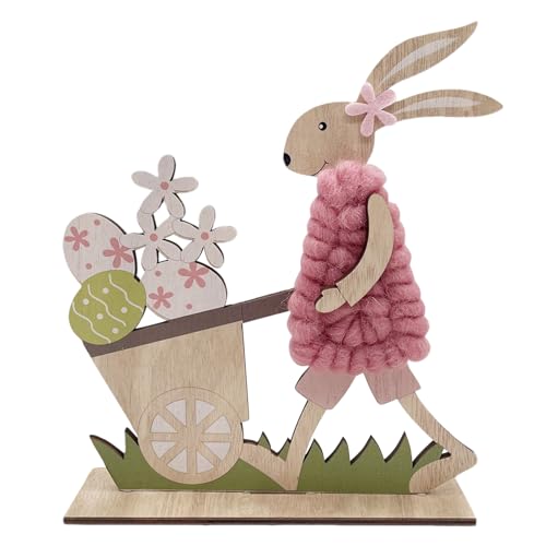 Osterhase Deko aus Holz, Ostern Deko Aufsteller, Hasen zum Hinstellen, Dekohase für Frühling, Osterschmuck Frühingsdeko Tischdeko Dekofiguren (SetD) von Kaezuy
