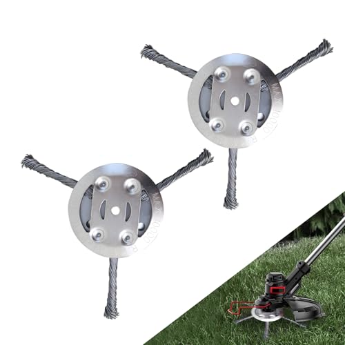 Rasentrimmer Fräskopf, Stahldraht Freischneider Trimmer Kopf, Gras Freischneider, Unkraut Drahtbürste für Garten Rasentrimmerkopf Rasenmäher Elektrowerkzeug (3Köpfe*2pcs) von Kaezuy