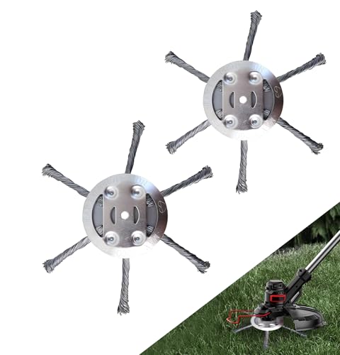 Rasentrimmer Fräskopf, Stahldraht Freischneider Trimmer Kopf, Gras Freischneider, Unkraut Drahtbürste für Garten Rasentrimmerkopf Rasenmäher Elektrowerkzeug (6Köpfe*2pcs) von Kaezuy