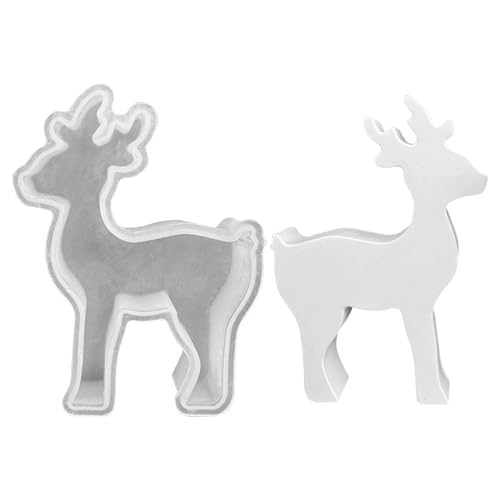 Silikonformen Weihnachten Deer Gießformen, Silikonform Elch Kerzenformen Gips Zum Gießen, Silikon Gießform Giessform Kerzenform für Harz, Gips, Handwerk (Elch*C) von Kaezuy