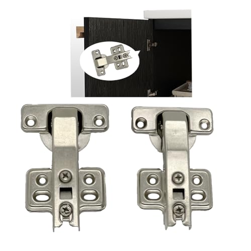 KAFENDA 2 Stück Eckschrankscharniere 180 Grad Öffnungswinkel, 90 Grad Schließwinkel, Soft-Close, 4 Löcher, Modern, Legierter Stahl, Plattiert, Türhalterung von KAFENDA