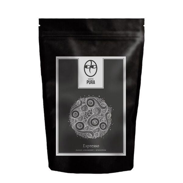 Kaffee Pura Premium Bio Espresso - Harar Longberry Äthiopien - Bohne & Gemahlen von Kaffee Pura
