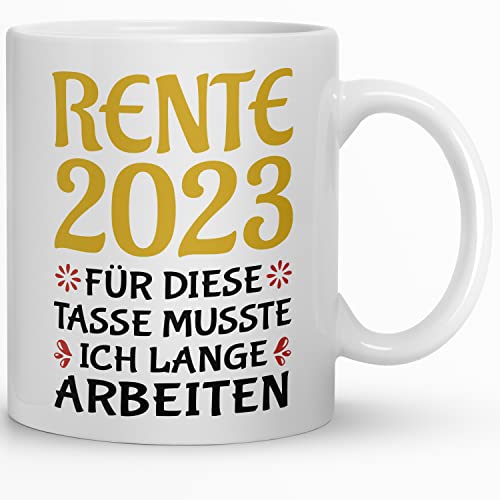 Kaffeebecher24 - Geschenke zum Rentenbeginn - Tasse zur Pensionierung als Dankeschön - Renteneintritt, Pensionierung, Abschiedsfeier, Geburtstag - (Lange arbeiten) von Kaffeebecher24