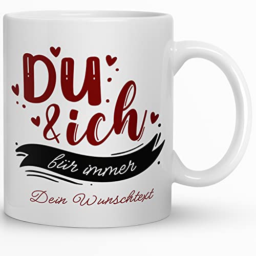 Kaffeebecher24 - Personalisierte Tasse - Tasse mit Spruch "Du und Ich" Geschenk zu Valentinstag, Geburtstag, Jahrestag – Tasse ich Liebe Dich (Du und Ich) von Kaffeebecher24