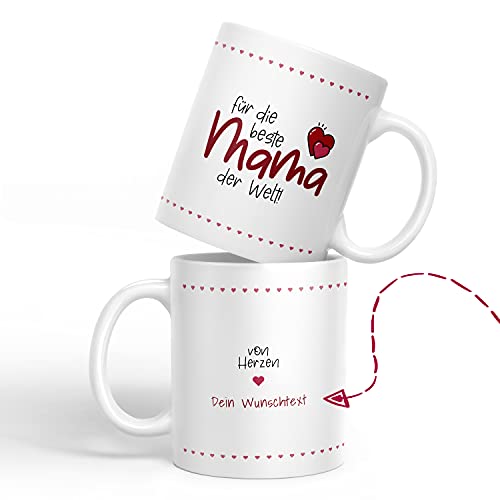 Kaffeebecher24 - Tasse personalisiert mit Name für Mama - Weltliebste Mama - Spülmaschinenfest - Geschenke für Mama zum Muttertag - Geburtstagsgeschenk (Beste Mama) von Kaffeebecher24