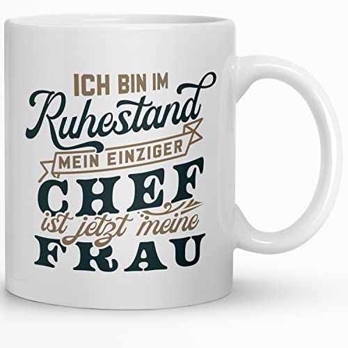 Kaffeebecher24 - Tasse Abschiedsgeschenk Rentner - Tasse zur Pensionierung als Dankeschön - Renteneintritt, Pensionierung, Abschiedsfeier, Geburtstag - (Lange arbeiten) (Mein Einziger Chef A) von Kaffeebecher24