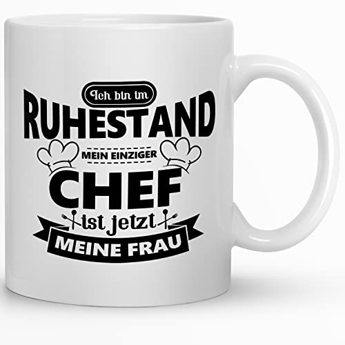 Kaffeebecher24 - Tasse Abschiedsgeschenk Rentner - Tasse zur Pensionierung als Dankeschön - Renteneintritt, Pensionierung, Abschiedsfeier, Geburtstag - (Lange arbeiten) (Mein Einziger Chef B) von Kaffeebecher24