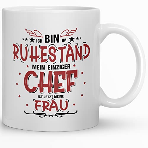 Kaffeebecher24 - Tasse Abschiedsgeschenk Rentner - Tasse zur Pensionierung als Dankeschön - Renteneintritt, Pensionierung, Abschiedsfeier, Geburtstag - (Lange arbeiten) (Mein Einziger Chef C) von Kaffeebecher24