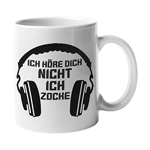 Kaffeebecher24 Tasse Gamer - Tasse mit Spruch Ich höre Dich nicht ich zocke - Zocker Geschenk - Geschenkideen für Gamer - Spülmaschinenfest von Kaffeebecher24