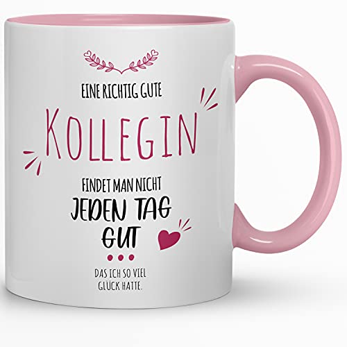 Kaffeebecher24 - Tasse für die Beste Kollegin - Spülmaschinenfest - 330ml - Geburtstag - Büro Tasse Kollegin (rosa) von Kaffeebecher24