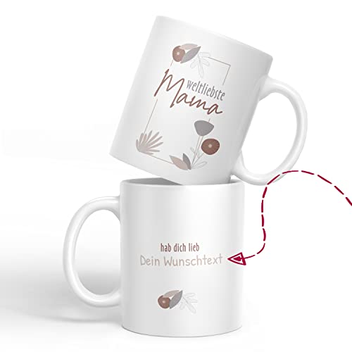 Kaffeebecher24 - Tasse personalisiert mit Name für Mama - Weltliebste Mama - Spülmaschinenfest - Geschenke für Mama zum Muttertag - Geburtstagsgeschenk (Weltliebste Mama) von Kaffeebecher24