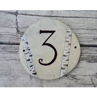 Türschild/Hausnummer Handgetöpfert - Mit Wunschname Beschriftet von Kaffeepott
