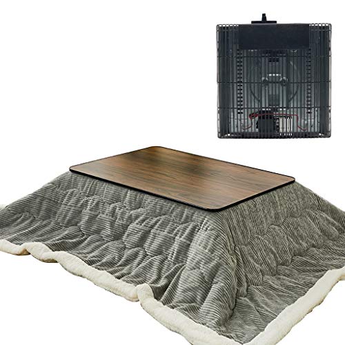 Warmer Tisch mit Heizung 4-teilig Japanischer Ofentisch Winter Kotatsu Tisch Innen Couchtisch Tatami Erker Fenstertisch (Color : Grey, Size : 75 * 75 * 38cm) von Kaffeetische