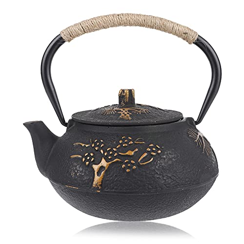 900ML Teekanne, Korrosionsbeständiger Tee Wasserkocher aus Gussverschleiß, Geeignet für Induktionsherd oder Gusseisenofen, Geschenk für Teetrinker, Freunde und Familie. von Kafuty