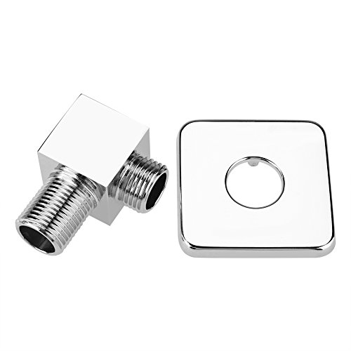 Kafuty Wandanschlussbogen - Massivem Messing Verchromt Quadratisches Badezimmer Handbrause-Anschlussbogen Eckventil Verdeckte Wandmontage Brauseschlauchanschluss G1/2-Gewinde von Kafuty