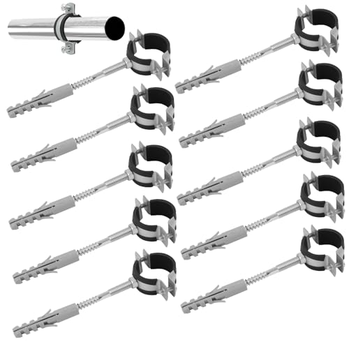 10 Stück 15-19 mm 3/8" Schraubrohrschellen Set mit Stockschrauben und Dübeln mit Schalldämmeinlagen für Rohrbefestigung, Rohrschellen Rohrbefestigung, Schlauchschelle, Schraubenzange (15-19 mm 3/8") 10 Stück 15-19 mm 3/8" Schraubrohrschellen Set mit Stockschrauben und Dübeln mit Schalldämmeinlagen für Rohrbefestigung, Rohrschellen Rohrbefestigung, Schlauchschelle, Schraubenzange (15-19 mm 3/8") von Kahaybeall