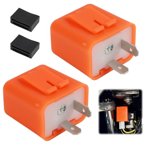 2 Stück Motorrad Elektronisches Blinker Licht Relais, Led Blinkerrelais, Motorrad Blinker Anzeige, Blinkrelais Lastunabhängig, Universell bei 12V, Einstellbare 2 Pin LED Blinkrelais für Motorräder 2 Stück Motorrad Elektronisches Blinker Licht Relais, Led Blinkerrelais, Motorrad Blinker Anzeige, Blinkrelais Lastunabhängig, Universell bei 12V, Einstellbare 2 Pin LED Blinkrelais für Motorräder von Kahaybeall