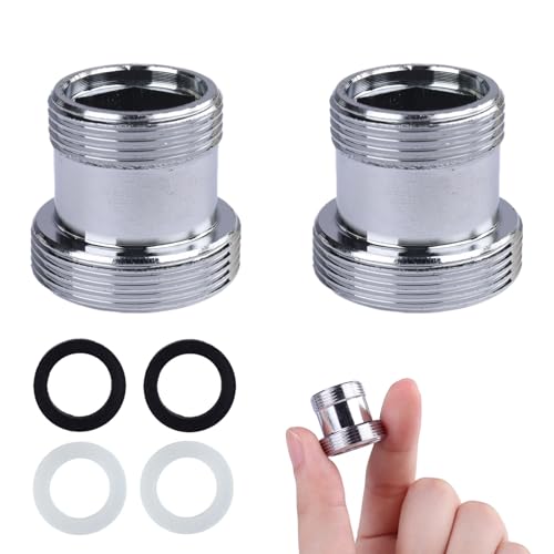 2 Stück Wasserhahn Adapter M18 auf M22, Doppel Gewindeadapter für Außengewinde, Metall Wasserhahn Adapter, Aluminium Wasserhahnadapter mit Gummidichtungen für Küche, Bad, Gartenanwendungen (M18-M22) 2 Stück Wasserhahn Adapter M18 auf M22, Doppel Gewindeadapter für Außengewinde, Metall Wasserhahn Adapter, Aluminium Wasserhahnadapter mit Gummidichtungen für Küche, Bad, Gartenanwendungen (M18-M22) von Kahaybeall