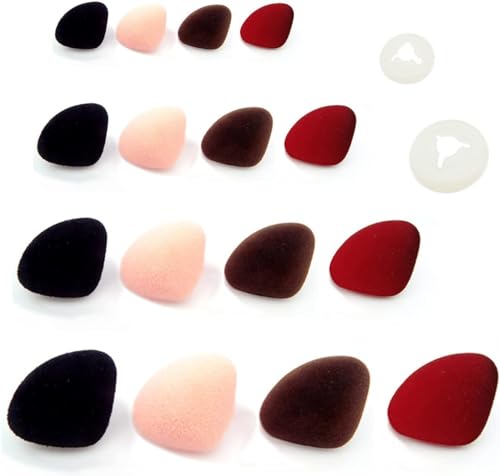 48 Stück Sicherheitsnasen aus Kunststoff in 4 Größen mit beflockter Oberfläche für Häkeltiere, Nasen für Plüschpuppen, Teddybären und Reparaturen, D-Typ Sicherheitsnasen mit Unterlegscheiben 48 Stück Sicherheitsnasen aus Kunststoff in 4 Größen mit beflockter Oberfläche für Häkeltiere, Nasen für Plüschpuppen, Teddybären und Reparaturen, D-Typ Sicherheitsnasen mit Unterlegscheiben von Kahaybeall