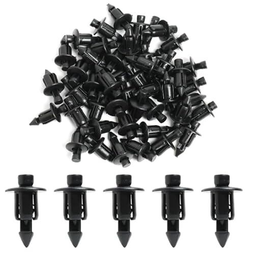 50 Stück Kunststoffnieten 6 mm für Auto und Motorrad, Auto Befestigung Clips, Kunststoffnieten, Spreiznieten, Nylon Clips zur Befestigung von Verkleidungen und Karosserieteilen, Universelle Anwendung von Kahaybeall