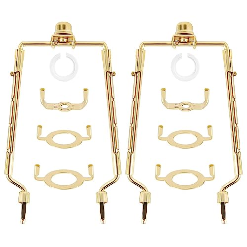 Kahdsvby 2 Stück Lampenschirm Harfe Halter 7 Lampe verstellbar Harfe Kit Gold Horn Rahmen Lampenschirm Halterung von Kahdsvby