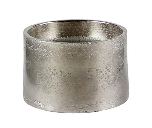 Kaheku Kerzenständer Meron für Stumpenkerzen Aluminium vernickelt Silber d8 h5 cm von Kaheku