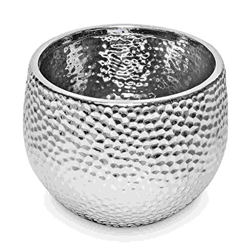 Kaheku Kübel CORO, Keramik, silber glasiert (Ø23 x H19 cm) von Kaheku
