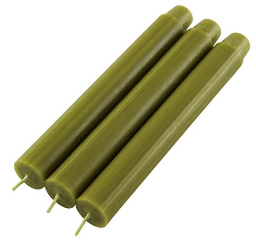Kaheku Stabkerze Leuchterkerze Nordica Bambus Khaki-grün lang durchgefärbt d2,6 h29 cm von Kaheku