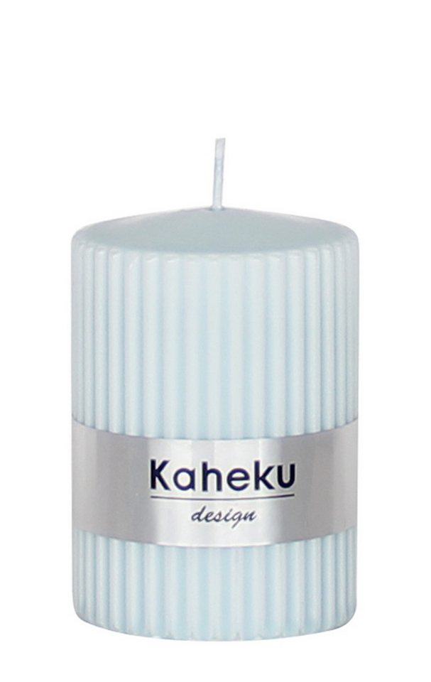 Kaheku Stumpenkerze Kaheku Rillenkerze, Powder Eisblau, Ø 5,8 cm, 1173000017 (1-tlg) von Kaheku