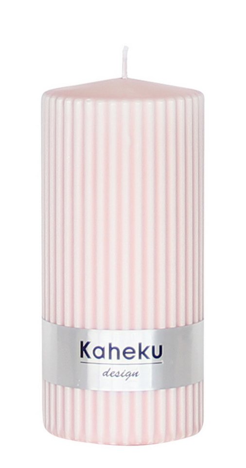 Kaheku Stumpenkerze Kaheku Rillenkerze, Powder Hellrosa, Ø 7 cm, 1173001546 (1-tlg) von Kaheku