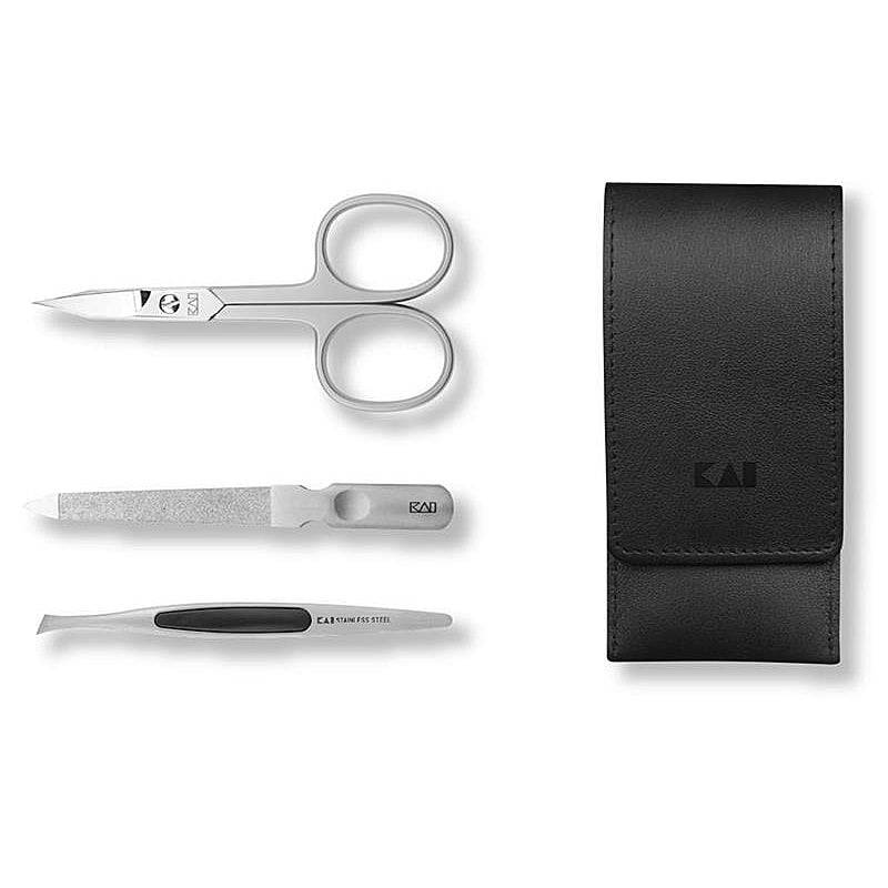 Kai Beauty Care Nagelset Pinzette Nagelschere Nagelpfeile mit Leder Etui von Kai Messer