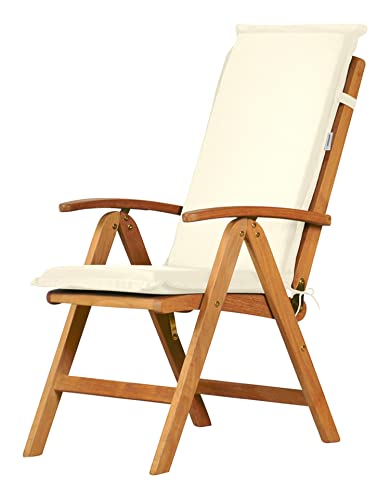 Auflage Gartenstuhl Hochlehner Polster altweiß beige Creme Premium Made in Germany von Kai Wiechmann